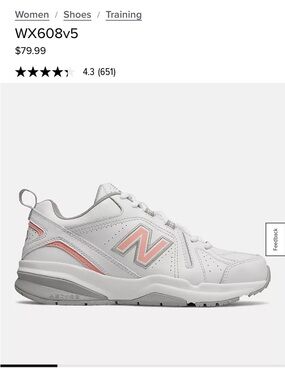 New Balance Women's White & Light Pink Training Sneakers